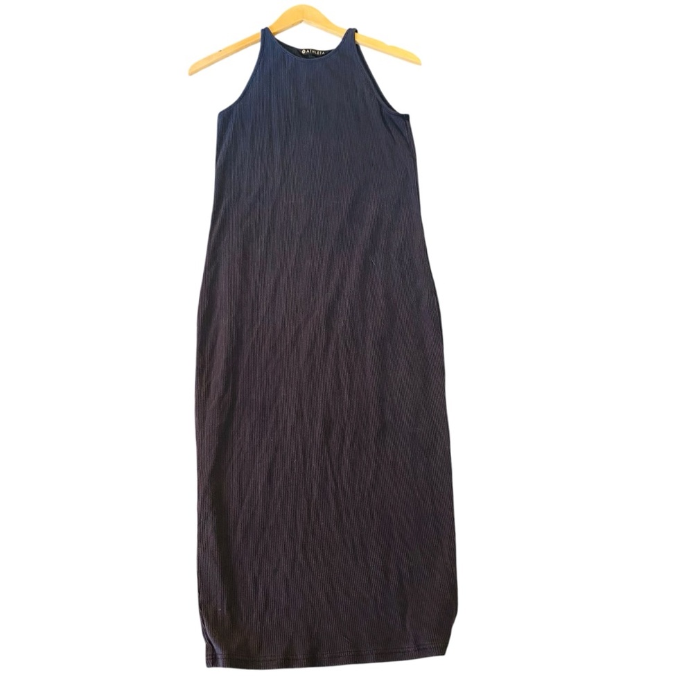 Athleta Sunkissed Navy Ribbed Tank Midi Dress - Picture 3 of 7